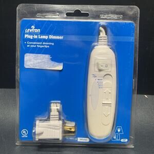 Leviton Table Top Plug-In Lamp Dimmer in White TBI03-W Finger Tip Slide 200 Watt